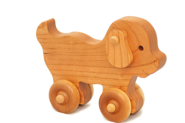 Wooden Toy Car - Puppy Dog - Personalized - Handmade Montessori Toy