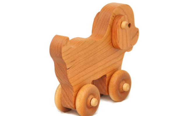 Wooden Toy Car - Puppy Dog - Personalized - Handmade Montessori Toy