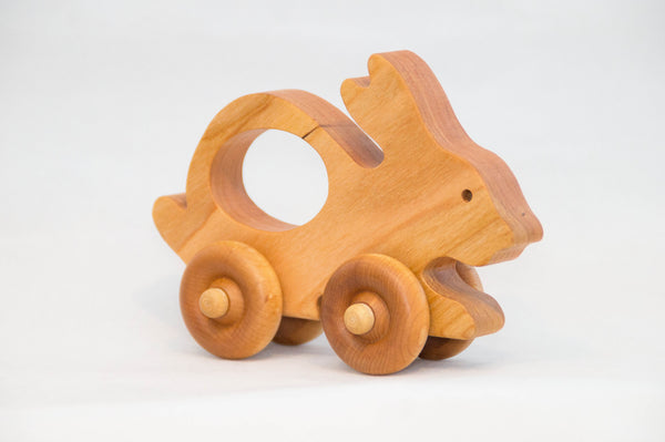Wooden Toy Bunny Car - Little Wooden Wonders