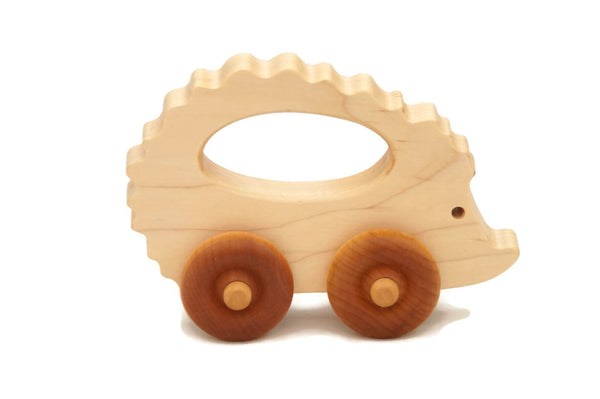 Wooden Toy Car - Hedgehog - Personalized - Handmade Montessori Toy