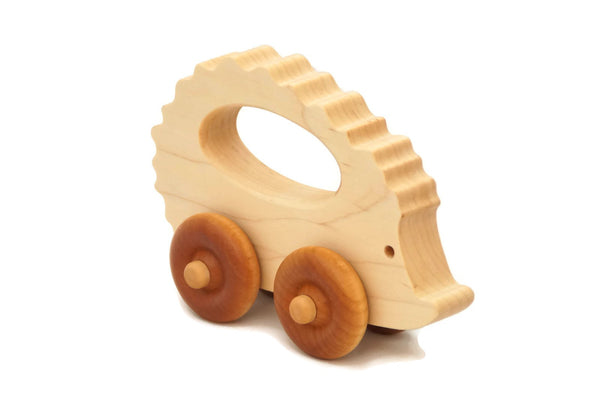 Wooden Toy Car - Hedgehog - Personalized - Handmade Montessori Toy