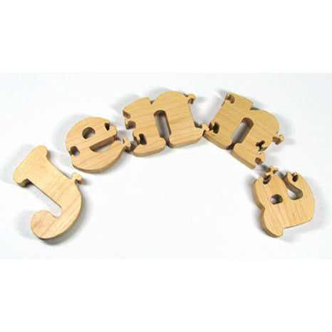 Wooden Name Puzzle Personalized Wood Custom Cut All Natural, Organic, and Eco Friendly - Little Wooden Wonders