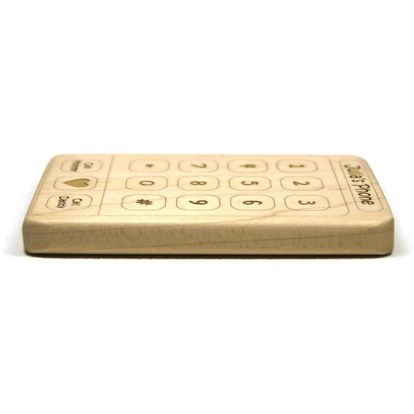 Wooden Baby Teether Cell Phone Personalized Baby Toddler Toy - Little Wooden Wonders