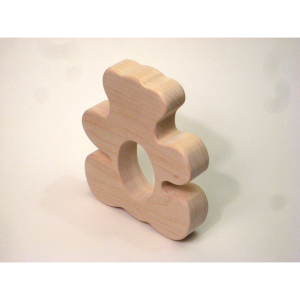 Wooden Teether. Teddy Bear Teether for Infants and Toddlers - Little Wooden Wonders