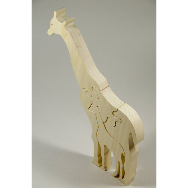 Giraffe Puzzle Wood Baby Giraffe Eco Friendly and Green for Toddlers and Children - Little Wooden Wonders