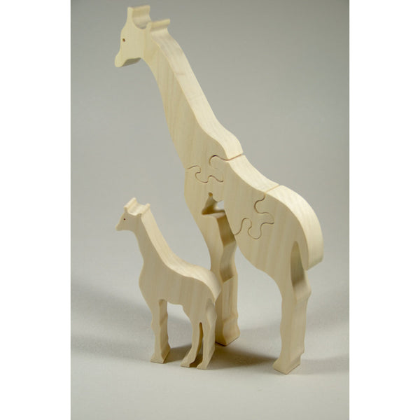 Giraffe Puzzle Wood Baby Giraffe Eco Friendly and Green for Toddlers and Children - Little Wooden Wonders