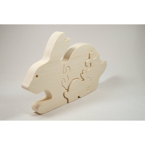 Wooden Puzzle Animal Bunny Puzzle Personalize - Nursery Decor Baby Shower Christmas - Little Wooden Wonders