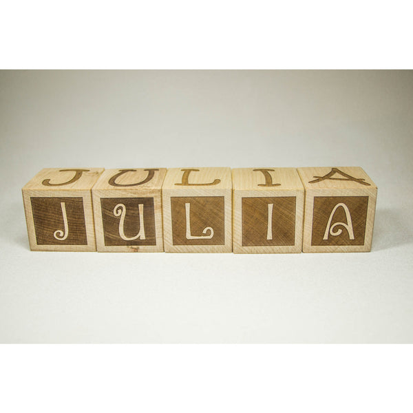 Personalized Wood Name Blocks Letter Custom Blocks for Nursery, baby shower, christmas - Little Wooden Wonders