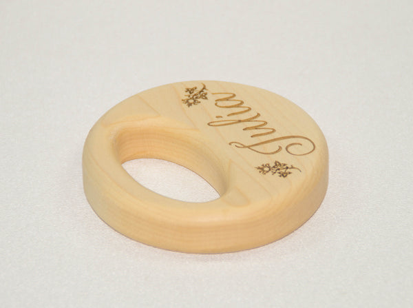 Wood Rattle - Wooden Rattle - Wood Baby Rattle - Personalized Baby Toy for Baby Shower, Newborn, Baby Girl Gift - Little Wooden Wonders