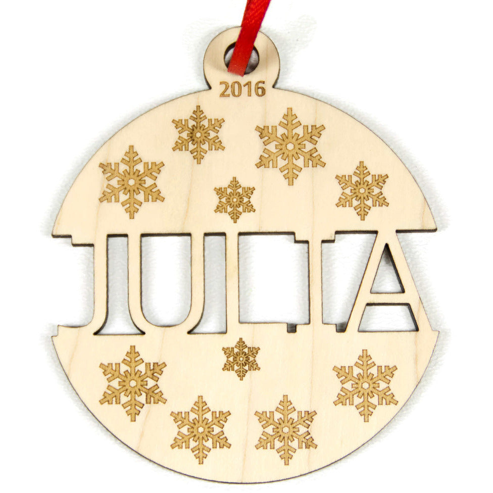 Baby's First Christmas Ornament Personalized Ball Ornament - Little Wooden Wonders
