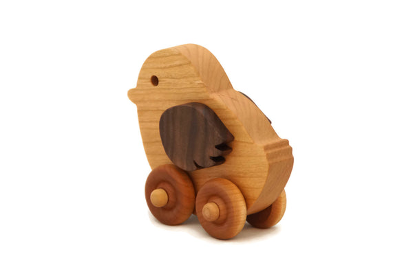 Wooden Toy Car - Chicken - Personalized - Handmade Montessori Toy