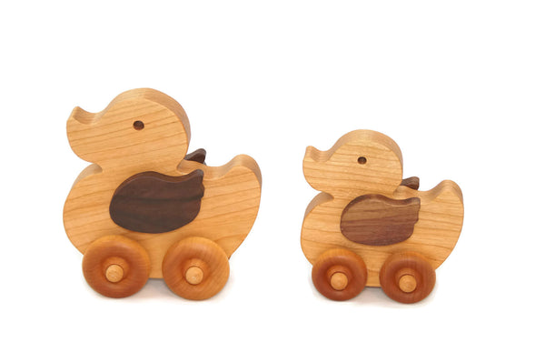 Wooden Toy Car - Duck Set - Personalized - Handmade Montessori Toy