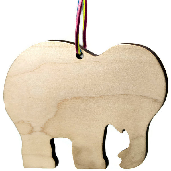 Baby's First Christmas Wooden Christmas Ornament Elephant Personalized - Little Wooden Wonders