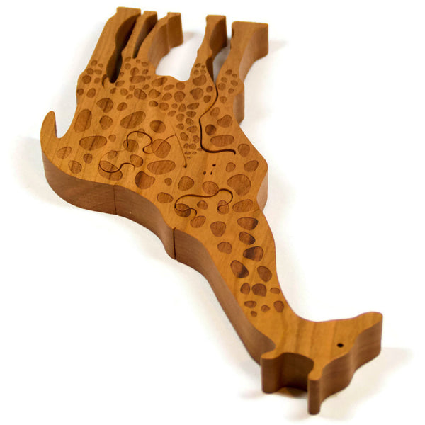 Wooden Giraffe Puzzle with Baby Giraffe - Little Wooden Wonders