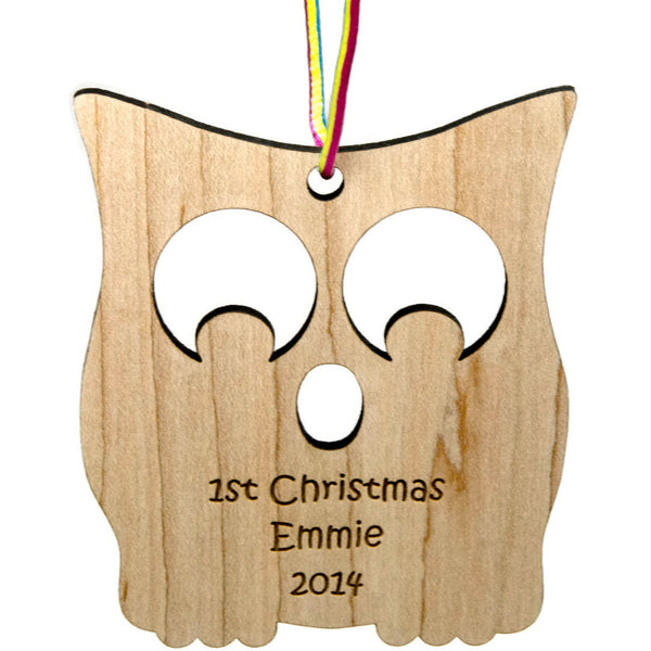 Baby's First Christmas Ornament Wooden Owl - Little Wooden Wonders