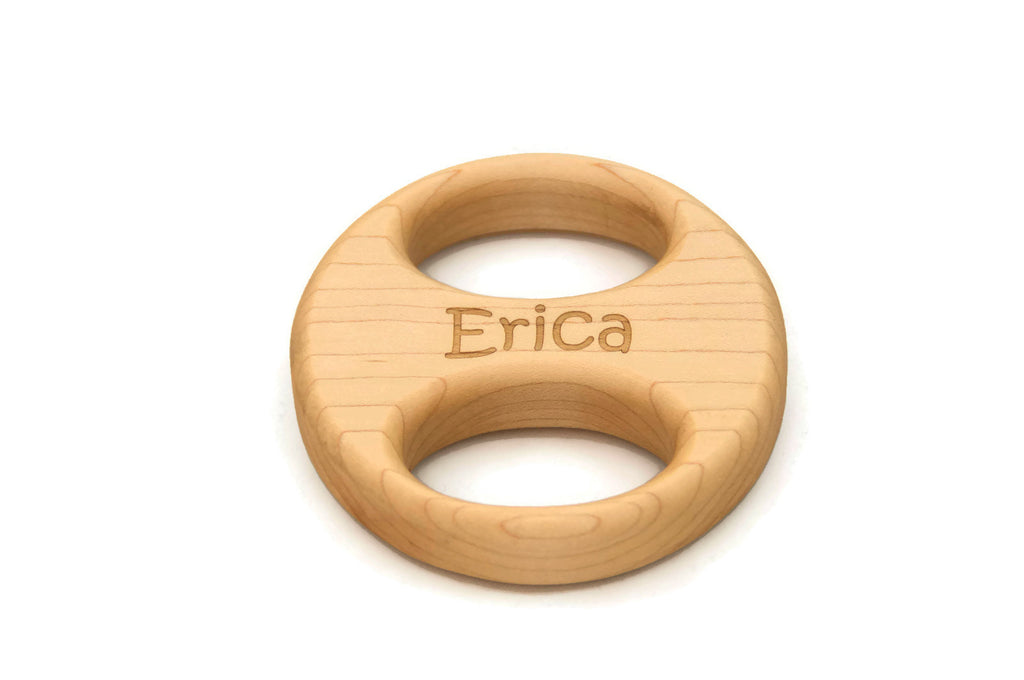 All Natural Wooden Baby Rattle - Circle - Handmade Wooden Baby Toy ...