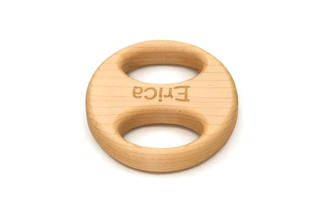 All Natural Wooden Baby Rattle - Circle - Handmade Wooden Baby Toy ...