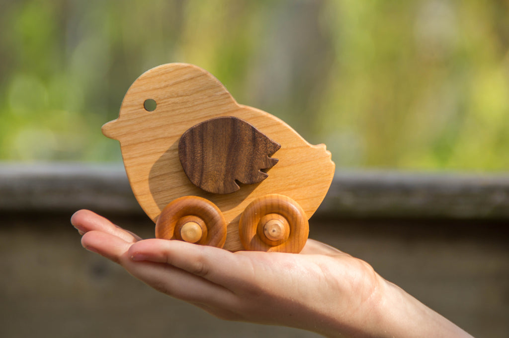 Wooden Toy Car - Puppy Dog - Personalized - Handmade Montessori Toy