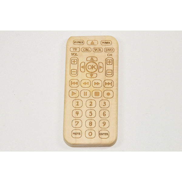 Wooden Baby Teether Remote Control Personalized Baby Toddler Toy - Little Wooden Wonders