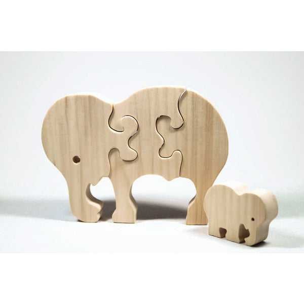 Wooden Animal Puzzle, Elephant Puzzle, Children's Puzzle, Personalized Wooden Puzzle, Children's Toy, Baby Shower Gift, Baptism Gift - Little Wooden Wonders