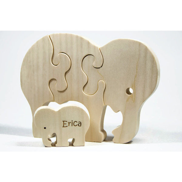 Wooden Animal Puzzle, Elephant Puzzle, Children's Puzzle, Personalized Wooden Puzzle, Children's Toy, Baby Shower Gift, Baptism Gift - Little Wooden Wonders