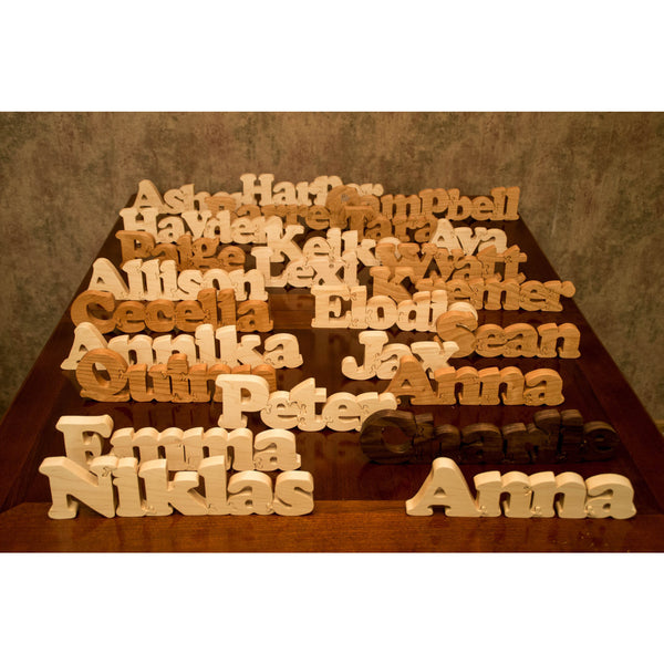 Wooden Name Puzzle Personalized Wood Custom Cut All Natural, Organic, and Eco Friendly - Little Wooden Wonders