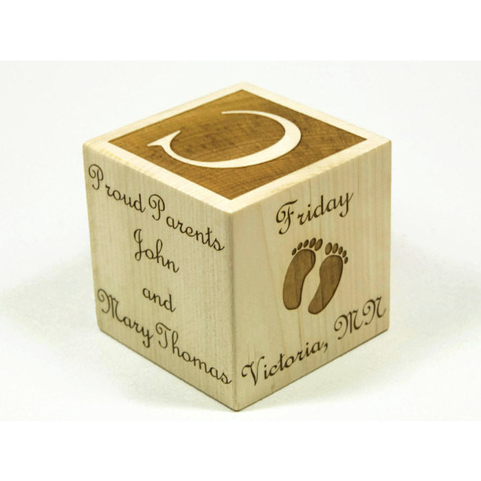 Wooden Baby Block - 2” Personalized - Custom Handmade Blocks
