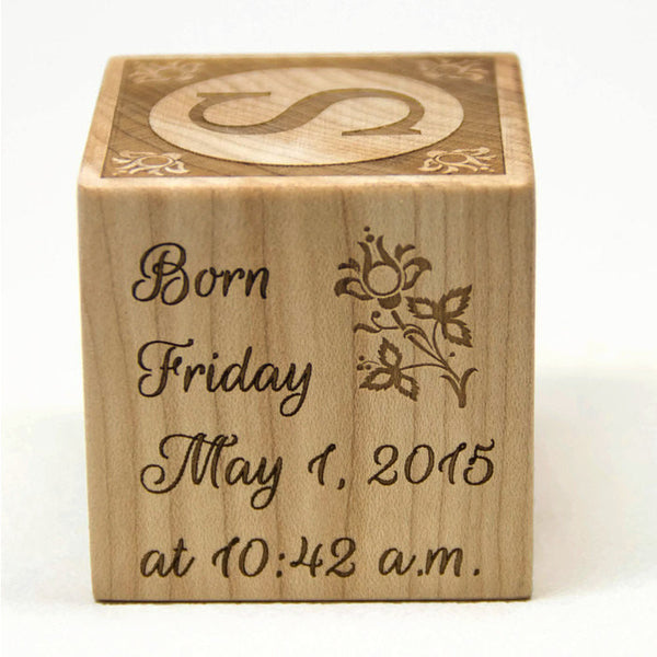 Wooden Baby Block, 2 inch block, Baptism Gift Baby Shower Personalized Nursery Decor - Little Wooden Wonders
