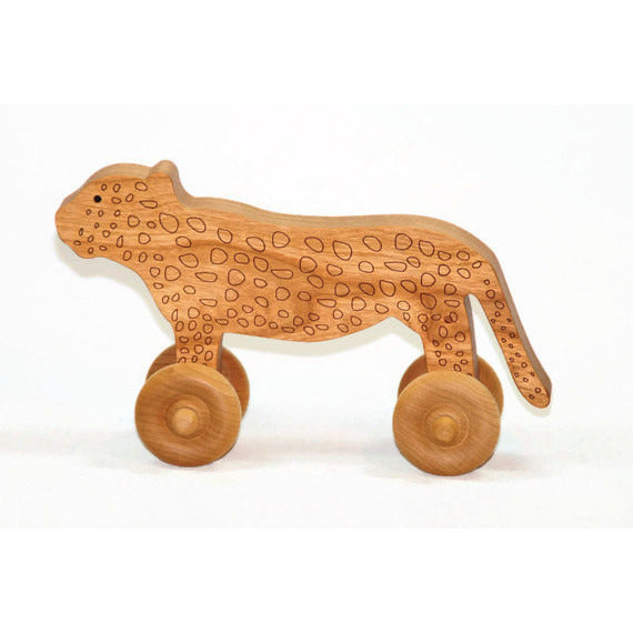 Wooden Toy Car, Leopard Wood Car, Jaguar Toy, Toddler Toy Car, Personalized Gift Toy for Babies, Toddlers and Preschool - Little Wooden Wonders