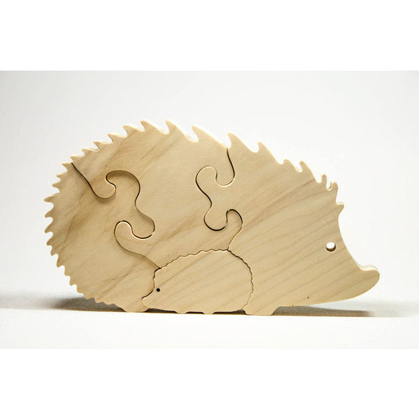 Hedgehog Puzzle Wood Baby Hedgehog Eco Friendly and Green for Toddlers and Children Personalized - Little Wooden Wonders