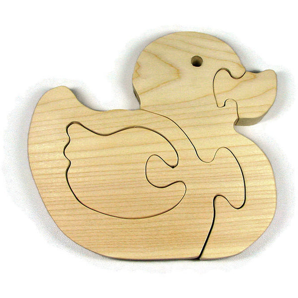 Wooden Duck Puzzle All natural organic wood baby duck - Little Wooden Wonders