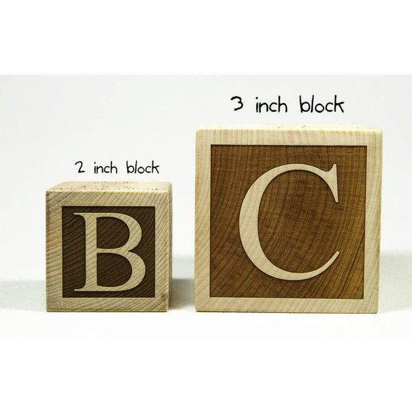 Personalized Baby Blocks, 3 inch Baby Block, Newborn, Birthday, Baptism Gift, Baby Shower Gift - Little Wooden Wonders