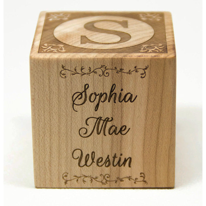 Wooden Baby Block - 3” Personalized - Handmade - Made to Order