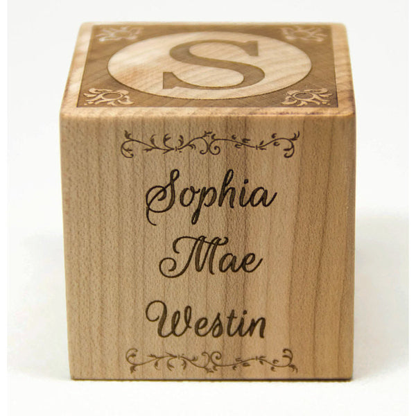 Wooden Baby Block, 2 inch block, Baptism Gift Baby Shower Personalized Nursery Decor - Little Wooden Wonders