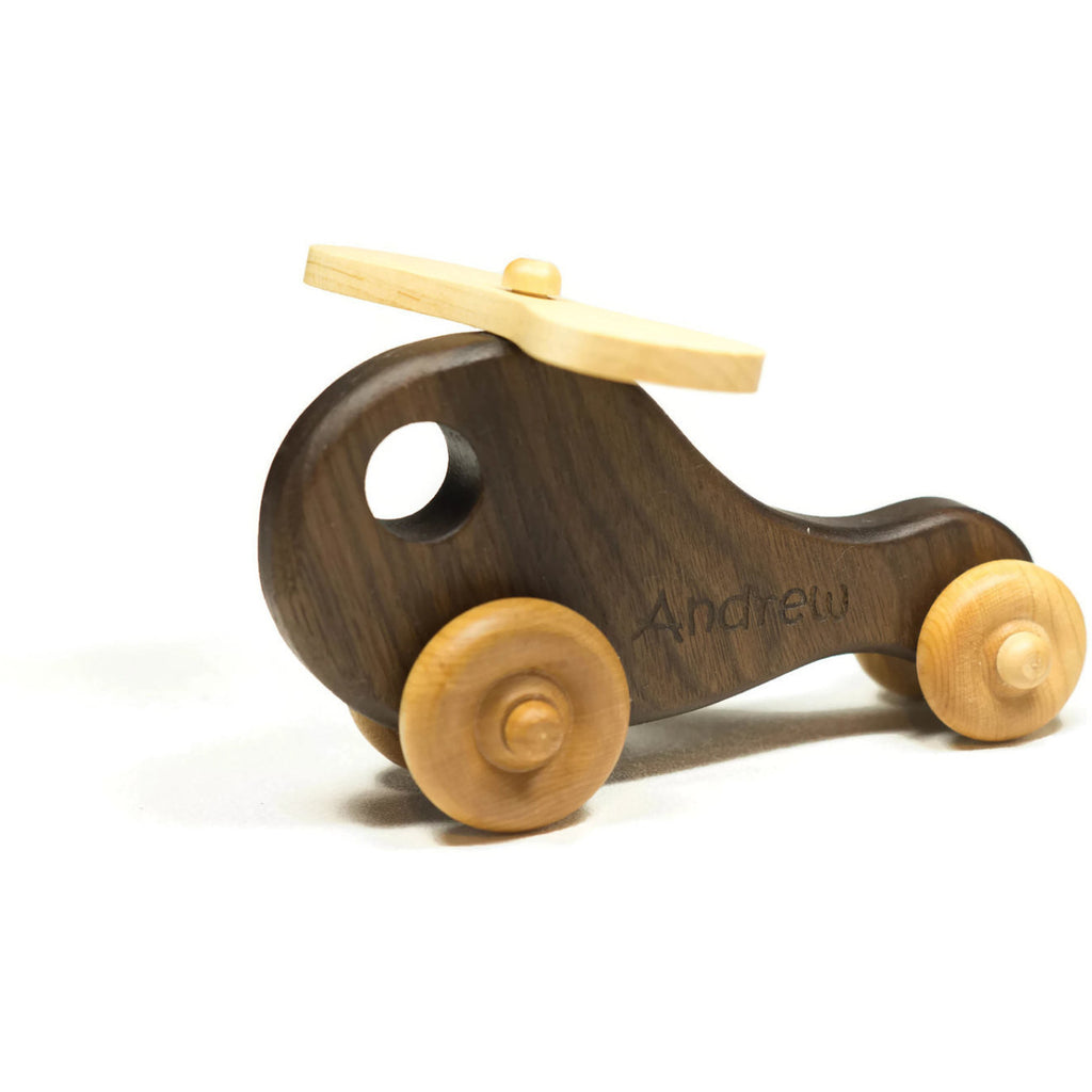 Wooden Toy Helicopter - Personalized - Great for Baby Shower, Birthday, Nursery Decor - Little Wooden Wonders