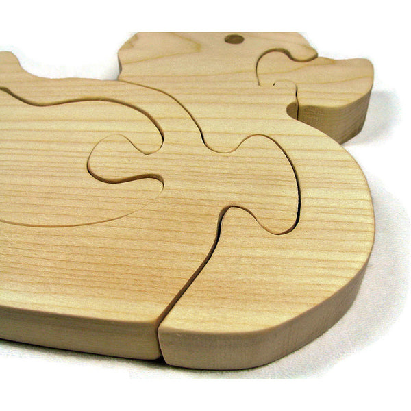 Wooden Duck Puzzle All natural organic wood baby duck - Little Wooden Wonders