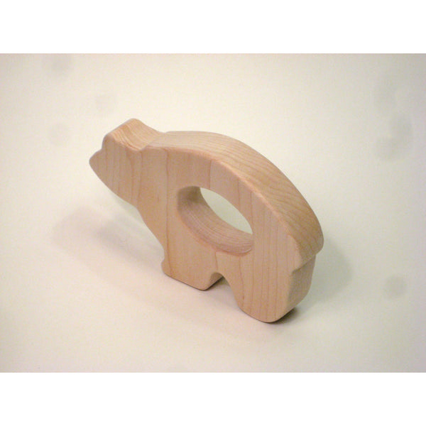 Wooden Teether Baby Toy Bear Teether for Baby and Children - Little Wooden Wonders