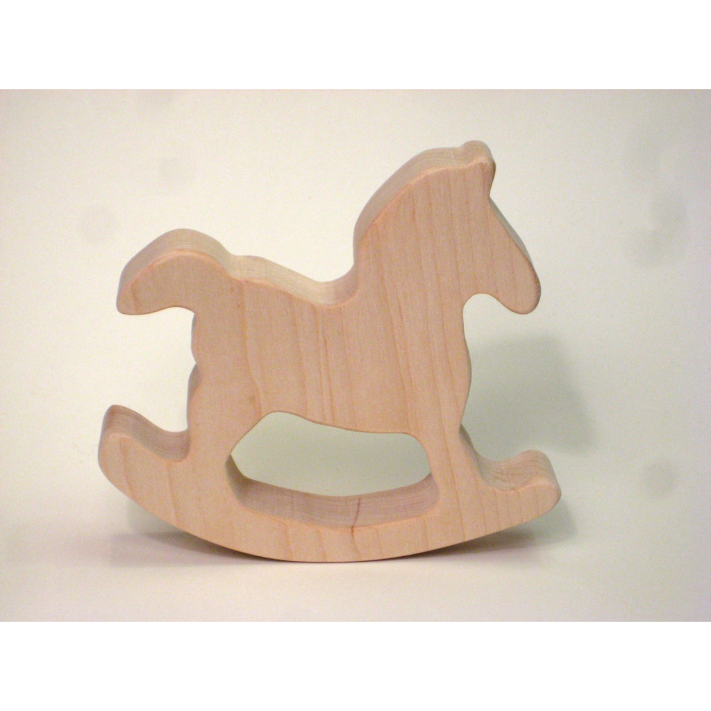 Wooden Teether Toy for Baby Rocking Horse Teether for Infants and Toddlers - Little Wooden Wonders