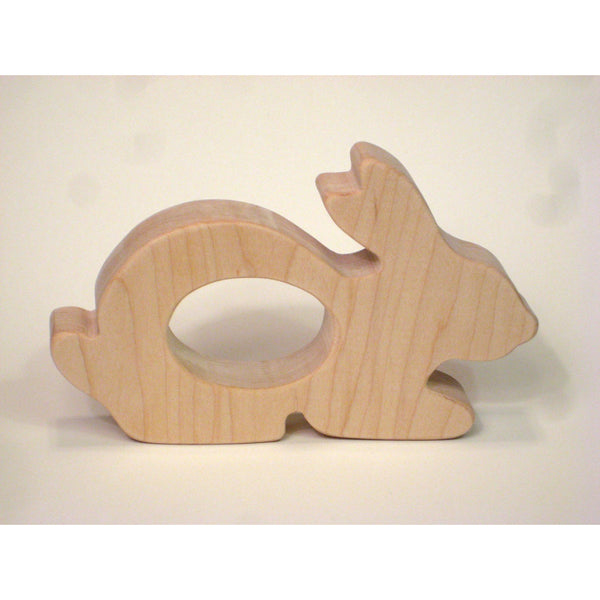 Wooden Teether, Bunny Teether, Natural Maple Wood Teether - Little Wooden Wonders
