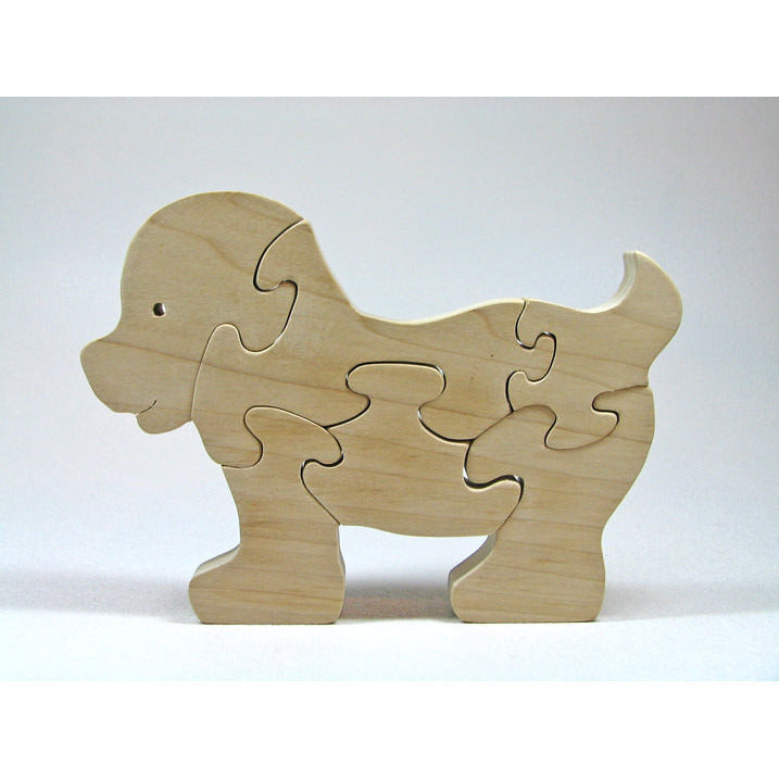 Handmade Wooden Animal Puzzle - Puppy Dog - Personalized