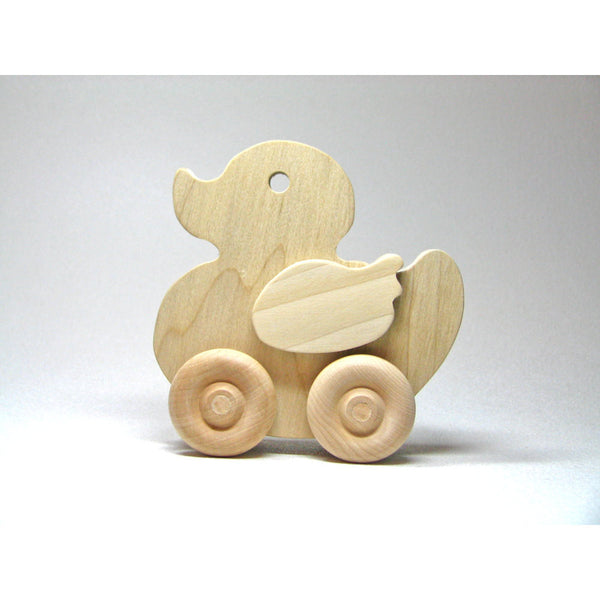 Wood Toy Duck Natural Unfinished Safe and Organic - Little Wooden Wonders