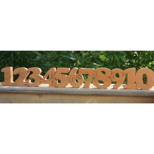 Number Puzzle Wooden Puzzle - Counting Custom Cut All Natural, Organic, and Eco Friendly - Little Wooden Wonders