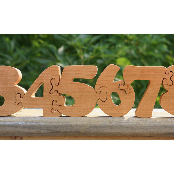 Number Puzzle Wooden Puzzle - Counting Custom Cut All Natural, Organic, and Eco Friendly - Little Wooden Wonders