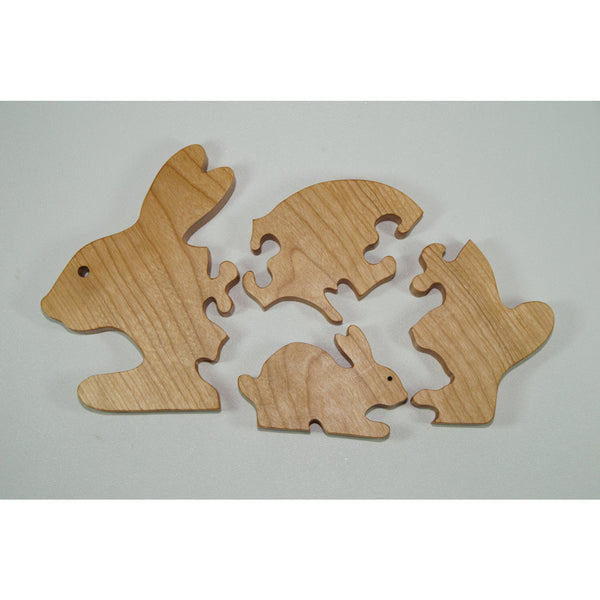 Wooden Puzzle Bunny Puzzle Wood Baby Bunny Personalized for Toddlers and Children - Little Wooden Wonders