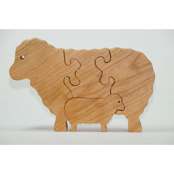 Sheep Puzzle Wood Baby Lamb Eco Friendly and Green for Toddlers and Children - Little Wooden Wonders