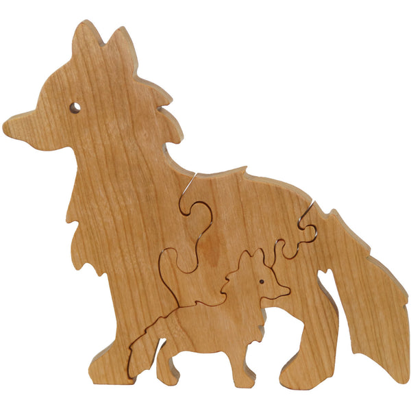 Fox Puzzle Wood Baby Fox Eco Friendly and Green for Toddlers and Children - Little Wooden Wonders