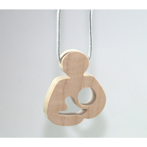 Breastfeeding Wooden Teether Necklace - Natural Le Leche Style - Little Wooden Wonders