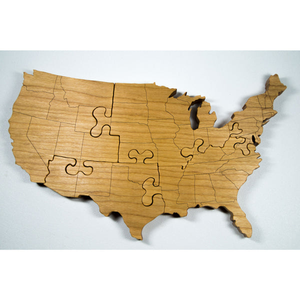 Wooden Puzzle United States Engraved Country Puzzle - Little Wooden Wonders