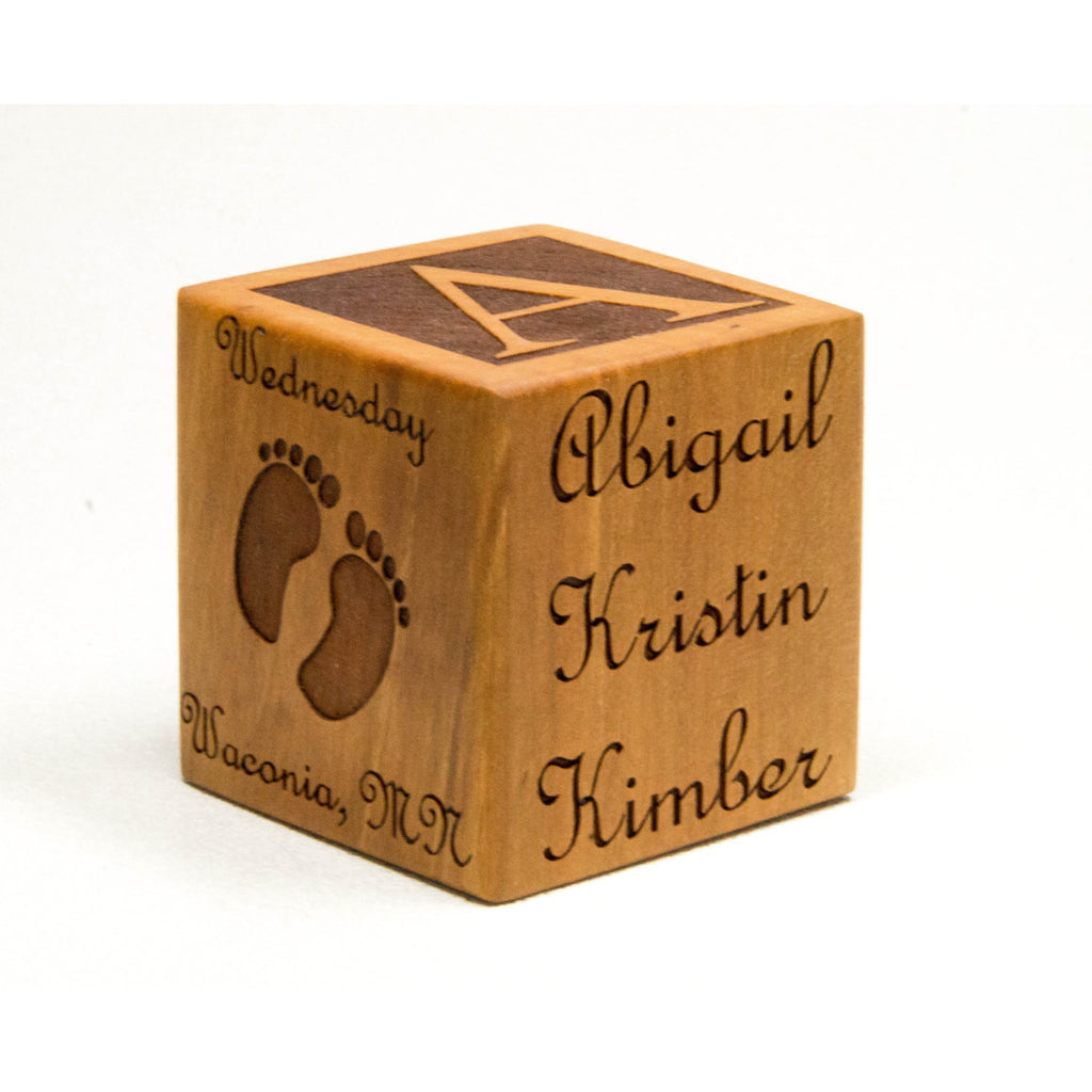 Wooden Baby Block - 2” Personalized - Custom Handmade Blocks