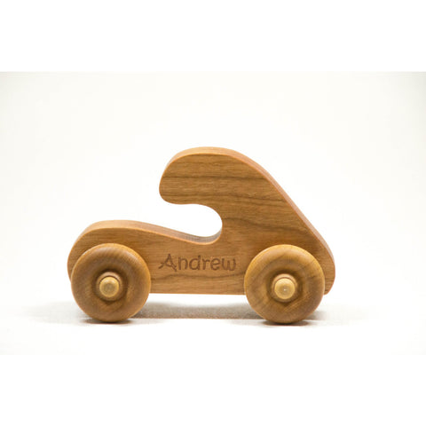 Wooden Toy Push Toy Car Toddler and Baby Childrens Toy, Personalized - Little Wooden Wonders